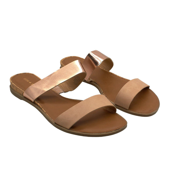 American Rag Womens Easten Faux Leather Slide Flat Sandals