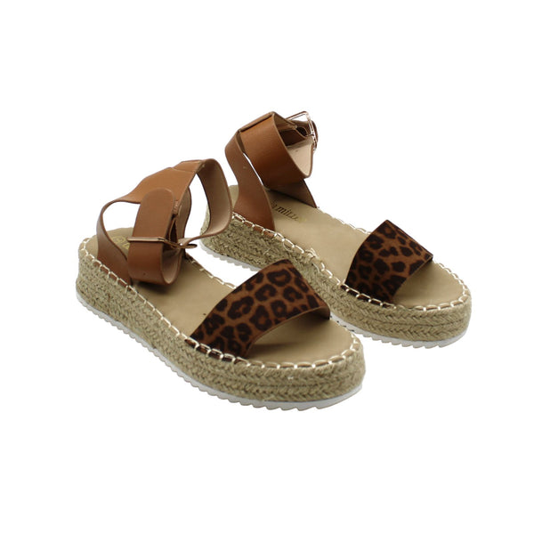 Olivia Miller Womens Almond Beach Espadrille Sandals COCOA