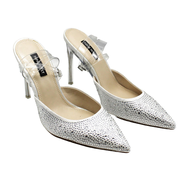 Nine West Women's Sparkel Ankle Strap Pumps - Silver