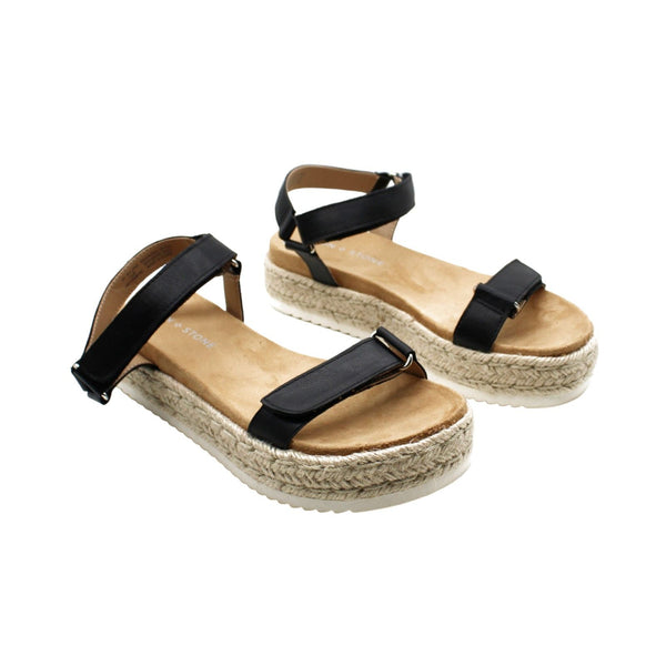 Sun + Stone Rylaan Wedge Sandals, Created for Macy's - Black