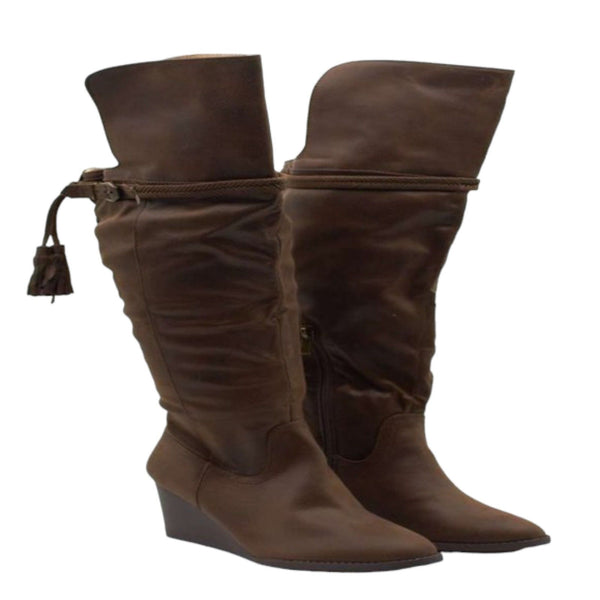 Women S Journee Collection Jezebel Wide Calf Wedge Over the Knee Boot